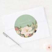 Spring Magnolia Bloem Boeket bruiloft Ronde Sticker (Envelop)