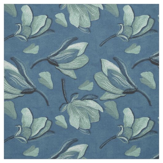 Spring Magnolia blue Stof (Swatch)