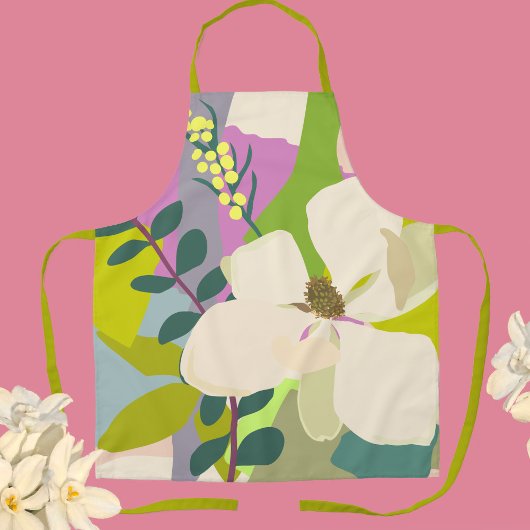 Spring Magnolia kleur blokken bloemist Schort