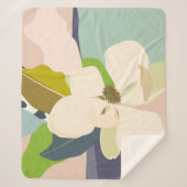 Spring Magnolia kleur blokken bloemist Sherpa Deken (Voorkant)