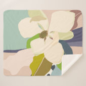 Spring Magnolia kleur blokken bloemist Sherpa Deken (Voorkant (horizontaal))