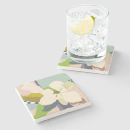 Spring Magnolia kleur blokken bloemist Stenen Onderzetter