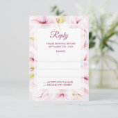 Spring Magnolias Bloemen Bruiloft Antwoord Kaarten (Staand voorkant)