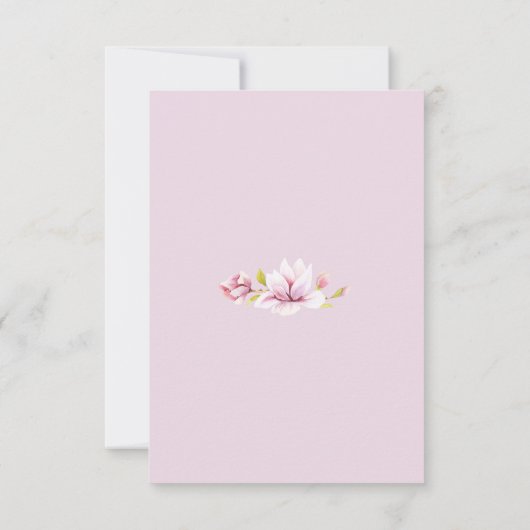 Spring Magnolias Bloemen Bruiloft Antwoord Kaarten (Achterkant)