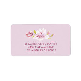 Spring Magnolias Bloemen Waterverf Etiket