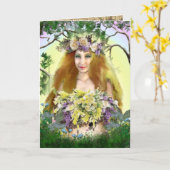 Spring Maiden Kaart (Gele Bloem)