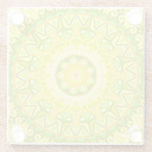 Spring Mandala Glazen Onderzetter (Achterkant)