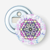 Spring Mandala knop flesopener Button Flesopener (Voorkant)