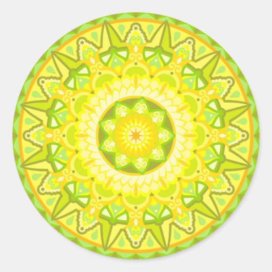 Spring Mandala Ronde Sticker (Voorkant)
