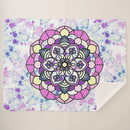 Spring Mandala Sherpa Blanket Sherpa Deken (Voorkant (horizontaal))