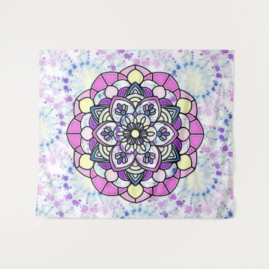 Spring Mandala Tapestry Wandkleed (Voorkant (horizontaal))