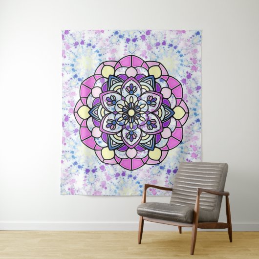 Spring Mandala Tapestry Wandkleed (In situ)