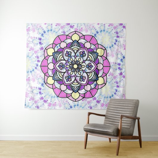 Spring Mandala Tapestry Wandkleed (In Situ (horizontaal))
