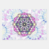 Spring Mandala Wrapping Paper Flat Sheet Set van 3 (Voorkant)
