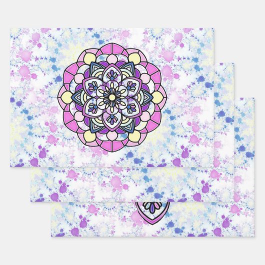 Spring Mandala Wrapping Paper Flat Sheet Set van 3 (Set)