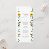 Spring Marigold Floral Wedding Menu (Voorkant / Achterkant in situ)