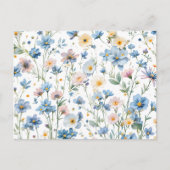 Spring Meadow Blue Wildflower Botanical Garden Briefkaart (Voorkant)