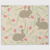 Spring Meadow Bunny Wrapping Paper Cadeaupapier (Vlak)