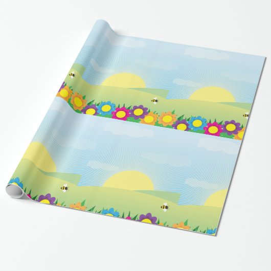 Spring Meadow Cadeaupapier (Uitgerold)
