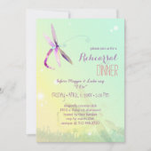 Spring Meadow Dragonfly Wedding Rehearsal Dinner Kaart (Voorkant)