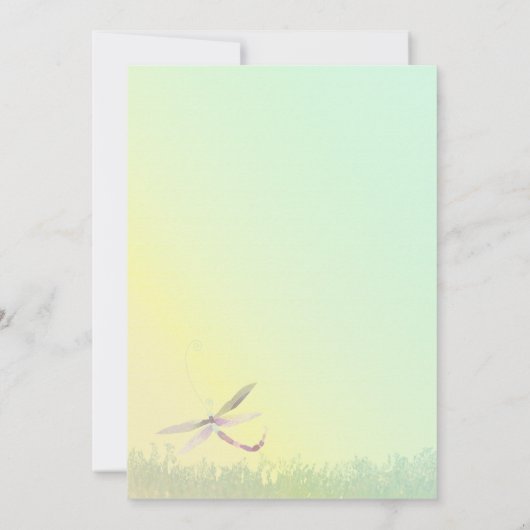 Spring Meadow Dragonfly Wedding Rehearsal Dinner Kaart (Achterkant)