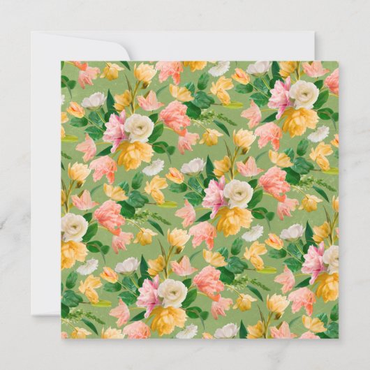 Spring Meadow Floral Bridal Shower Invitation Kaart (Achterkant)