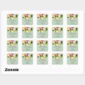 Spring Meadow Floral Vrijgezellenfeest Square Stic Vierkante Sticker (Vel)