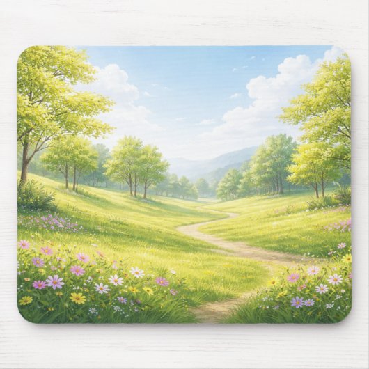 Spring Meadow Nature Mouse Pad Muismat (Voorkant)