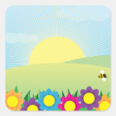 Spring Meadow Vierkante Sticker (Voorkant)