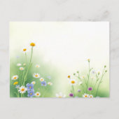 Spring Meadow Waterverf met Wildflowers in Soft Briefkaart (Voorkant)
