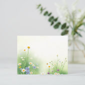 Spring Meadow Waterverf met Wildflowers in Soft Briefkaart (Staand voorkant)