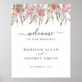 Spring Meadow Wildbloemen Weddenschap Welkomstteke Poster (Voorkant)