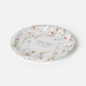 Spring Meadow-Wildflower Botanical Baby Shower Papieren Bordje (Gekanteld)