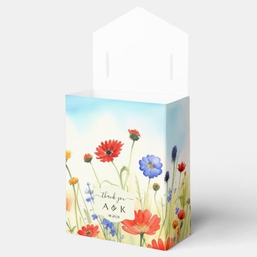 Spring Meadow Wildflower Favor Box Bedankdoosjes (Geopend)
