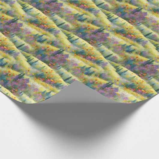 Spring Meadow Wildflower Waterverf Cadeaupapier (Hoek)