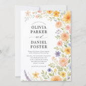 Spring Meadow Wildflower Wedding Kaart (Voorkant)