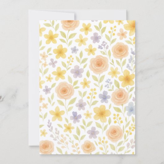 Spring Meadow Wildflower Wedding Kaart (Achterkant)