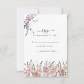 Spring Meadow Wildflower Wedding RSVP Kaart (Voorkant)