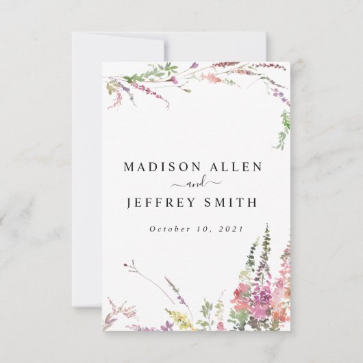 Spring Meadow Wildflower Wedding RSVP Kaart (Achterkant)