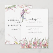 Spring Meadow Wildflower Wedding RSVP Kaart (Voorkant / Achterkant)