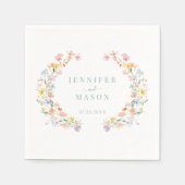 Spring Meadow Wildflowers Garden Wedding Servet (Voorkant)