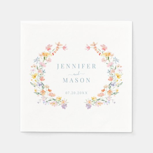 Spring Meadow Wildflowers Garden Wedding Servet (Voorkant)