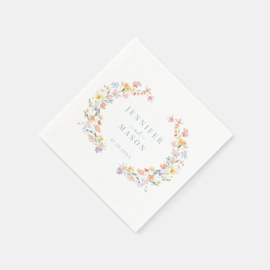 Spring Meadow Wildflowers Garden Wedding Servet (Hoek)