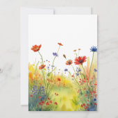 Spring Meadow Wildflowers Huwelijksuitnodiging Kaart (Achterkant)
