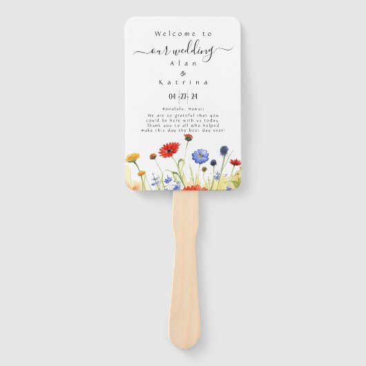 Spring Meadow Wildflowers Set van Fans Handwaaier (Voorkant)