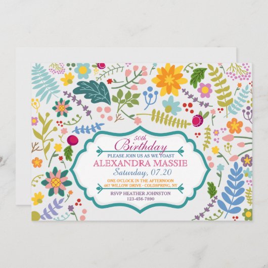 Spring Medley Uitnodiging (Voorkant / Achterkant)