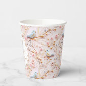 Spring Meisje Baby shower Roze Bloemen Gepersonali Papieren Bekers (Links)