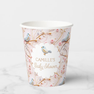 Spring Meisje Baby shower Roze Bloemen Gepersonali Papieren Bekers