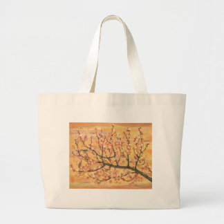 Spring Melody: Plum Blossom & Bush Warbler Grote Tote Bag