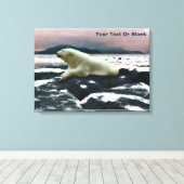 Spring Melt Polar Beer Canvas Afdruk (Insitu (Houten vloer))